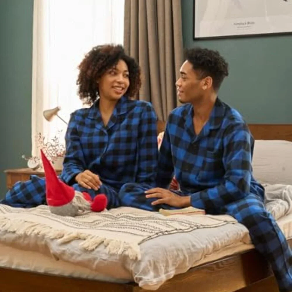 Men's Flannel Pajama Set Classic Cozy Lounge Sleepwear Long Sleeve